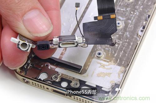 土豪金iPhone 5S拆解：內(nèi)部結(jié)構(gòu)升級，維修難度增加