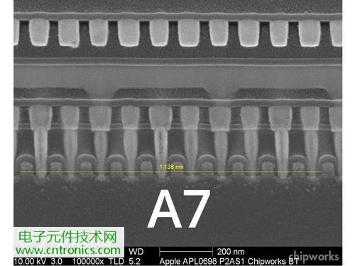iPhone 5S芯片級拆解，顯微鏡下的A7處理器揭秘