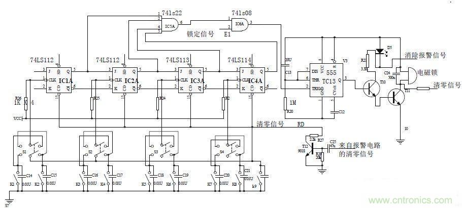 鍵盤(pán)輸入、密碼修改、密碼檢測(cè)、開(kāi)鎖、執(zhí)行電路