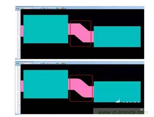 有效的PCB 設(shè)計工具會自動考慮用于繪制形狀的線型，以計算準(zhǔn)確的線條寬度，幫助您輕松創(chuàng)建尖拐角。