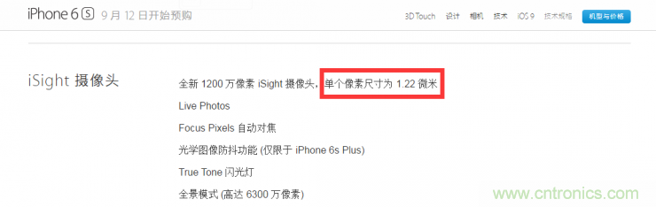 iPhone 6s告別800萬像素，探秘新攝像頭“1.22微米像素”