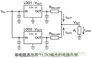使用鎮(zhèn)流電阻并聯LDO 使用鎮(zhèn)流電阻并聯LDO