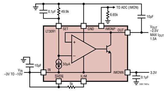 利用LT3080x電流源基準(zhǔn)線性穩(wěn)壓器停機